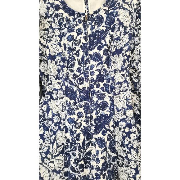 Ulla Johnson Dress Mini Western Wren Denim Puff Long Sleeve Blue Floral US 8 - Picture 13 of 15